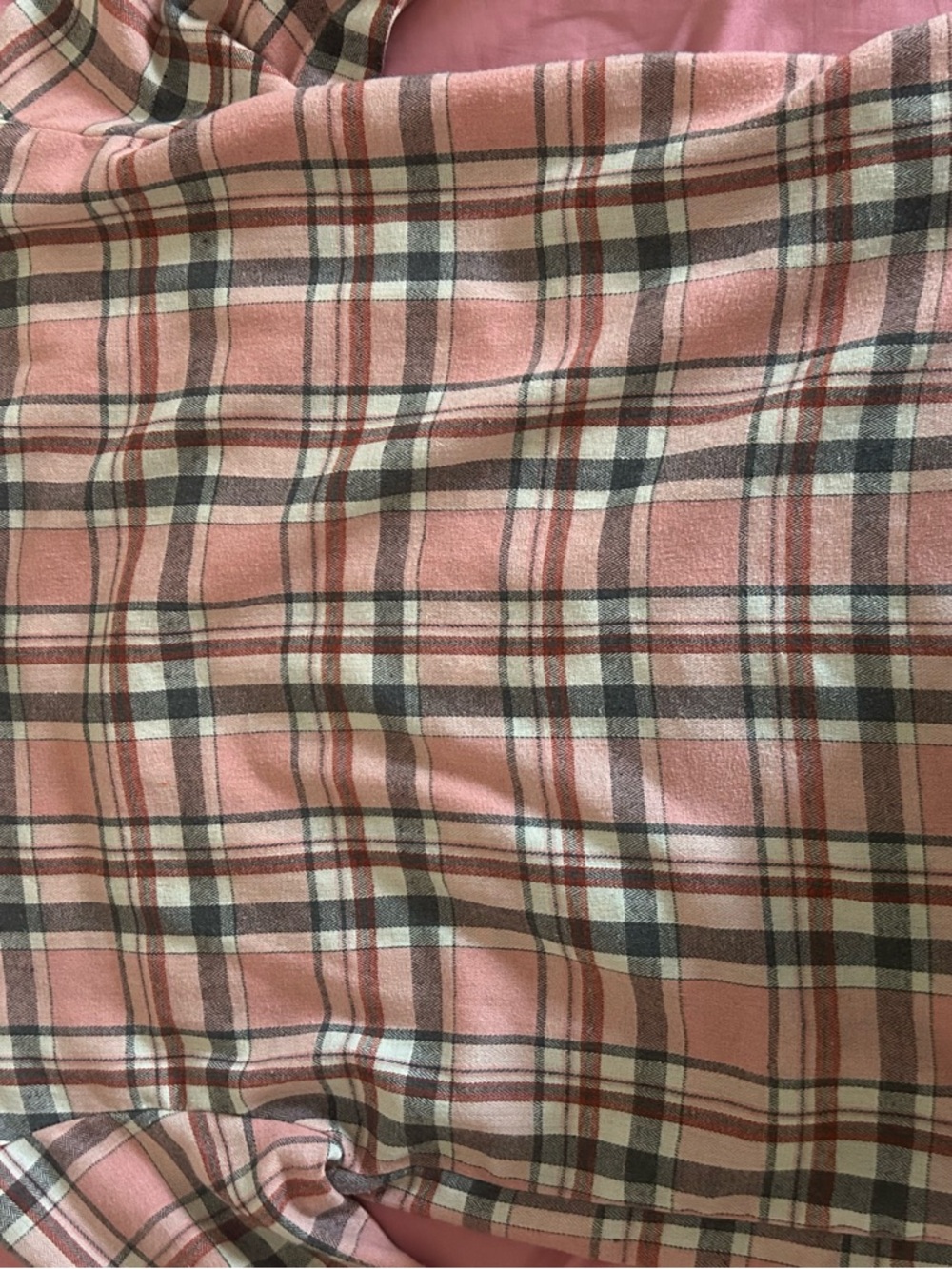 Pink Plaid Button-Up Shirt